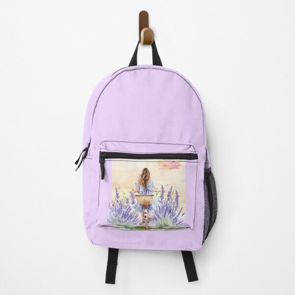 Item preview, Lavender Field Bicycle Ride | Botanical Vintage Cottagecore Art designed and sold by Plantinum.