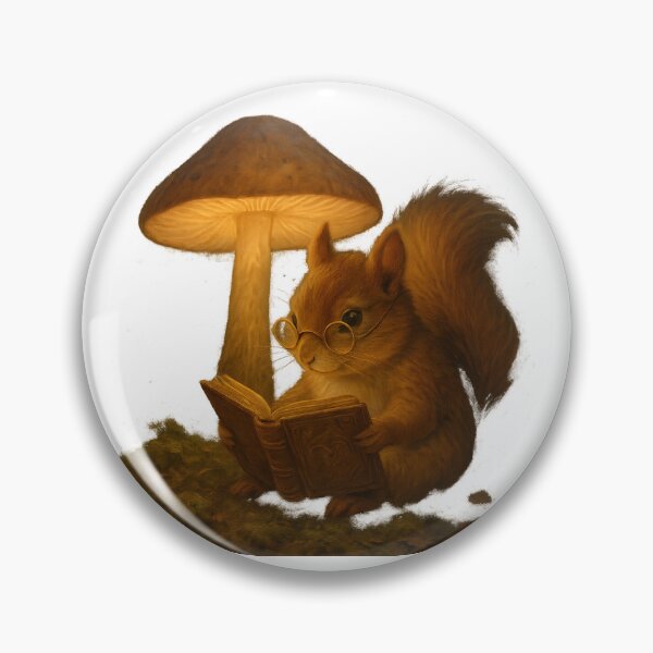 Item preview,  Cozy Squirrel Reader - Mushroom Lamp Fantasy designed and sold by PufftailStudio.