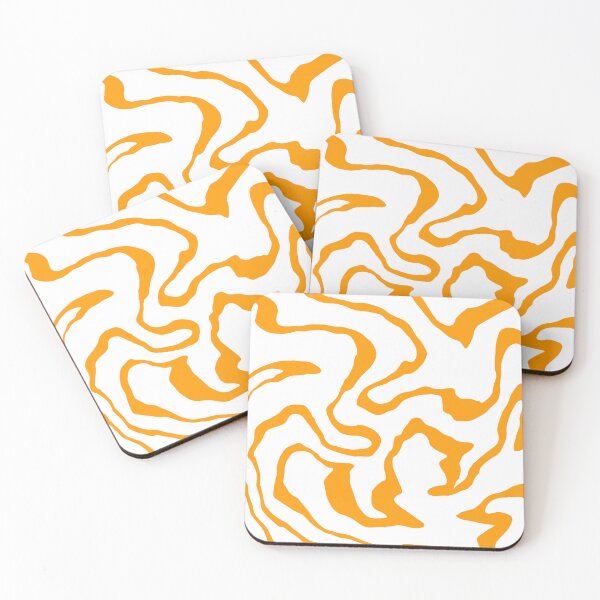 Item preview, Swirling Orange Contours – Abstract Fluid Line Art designed and sold by unique0703.