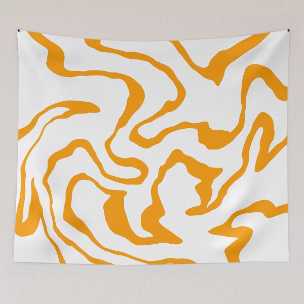 Item preview, Swirling Orange Contours – Abstract Fluid Line Art designed and sold by unique0703.