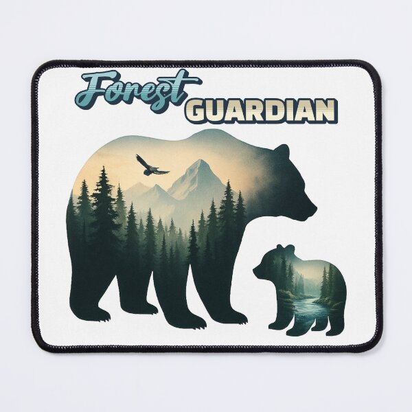 Item preview, "Forest Guardian" Mother Bear and Cub with Mountain Double Exposure designed and sold by NSB-Design.