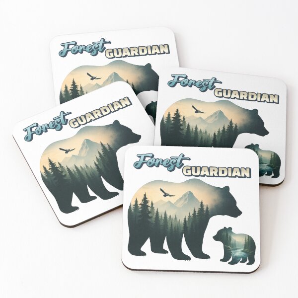 Item preview, "Forest Guardian" Mother Bear and Cub with Mountain Double Exposure designed and sold by NSB-Design.