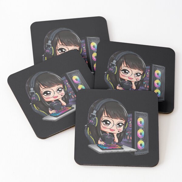 Item preview, Chibi PC Gamer Girl — RGB Tower Setup designed and sold by ArgentoArt.