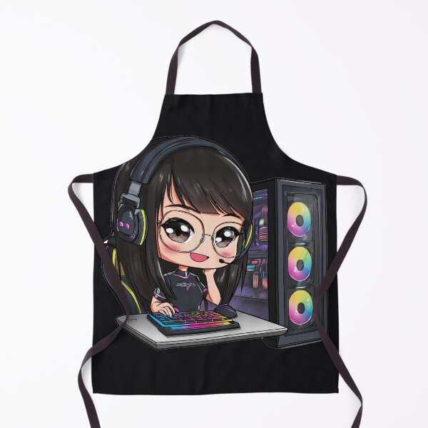 Item preview, Chibi PC Gamer Girl — RGB Tower Setup designed and sold by ArgentoArt.