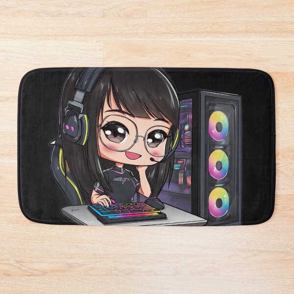 Item preview, Chibi PC Gamer Girl — RGB Tower Setup designed and sold by ArgentoArt.