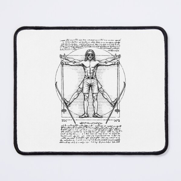 Item preview, Skiing Skier Vitruvian Man Leonardo Da Vinci Vintage Skiers designed and sold by GrandeDuc.