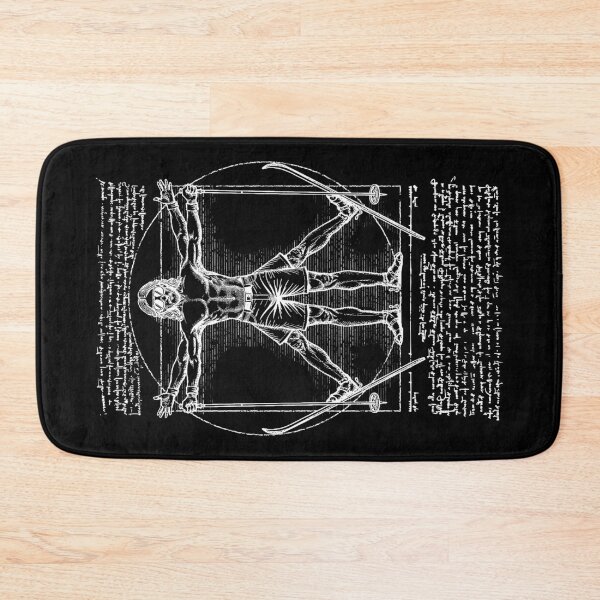 Item preview, Skiing Skier Vitruvian Man Leonardo Da Vinci Vintage Skiers designed and sold by GrandeDuc.
