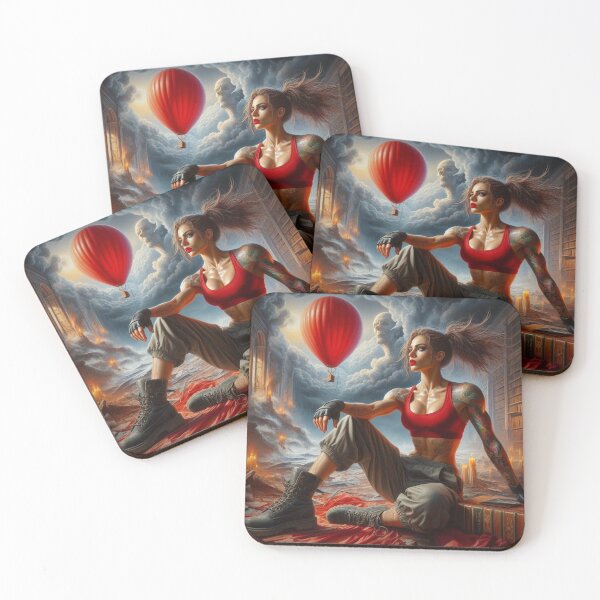 Item preview, Tattooed Dreamer – Boxer in the Sky of Red Balloons designed and sold by Ghost Archer Illusions.