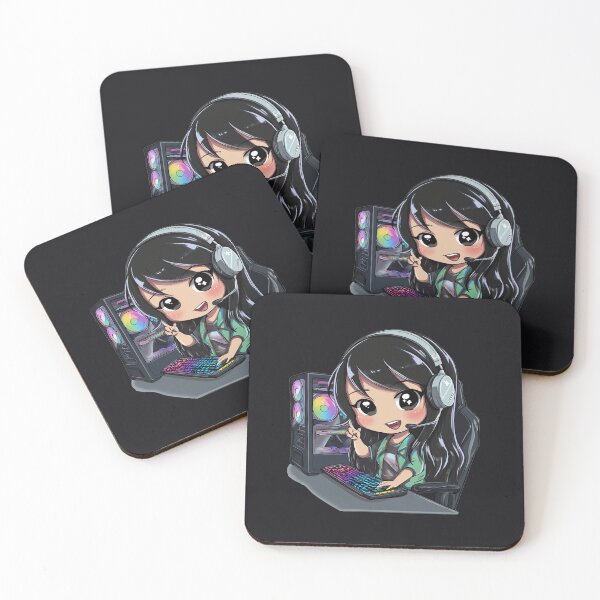 Item preview, Chibi PC Gamer Girl — RGB Tower & Headset designed and sold by ArgentoArt.