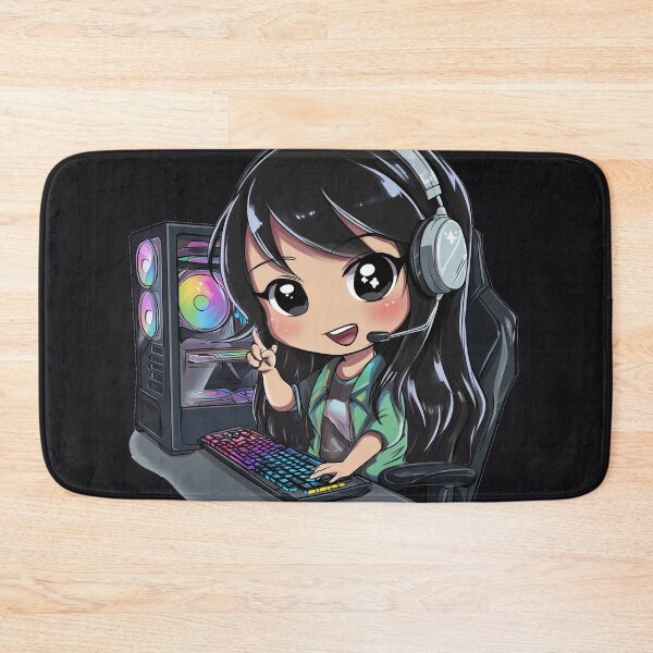 Item preview, Chibi PC Gamer Girl — RGB Tower & Headset designed and sold by ArgentoArt.
