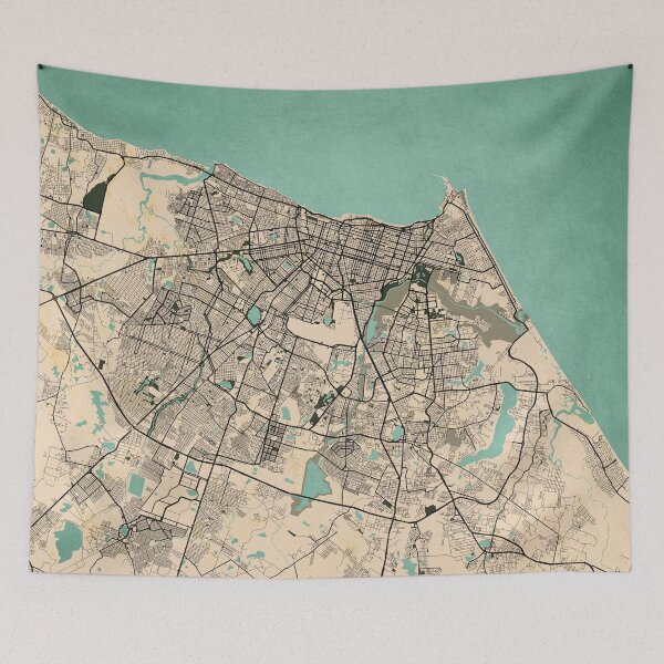 Item preview, Fortaleza City Map of Ceará, Brazil - Vintage designed and sold by deMAP.