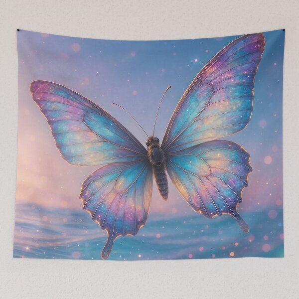 Item preview, Galaxy Butterfly – Cosmic Wings in Blue and Purple Skies designed and sold by Zee's Whimsical Wonders.