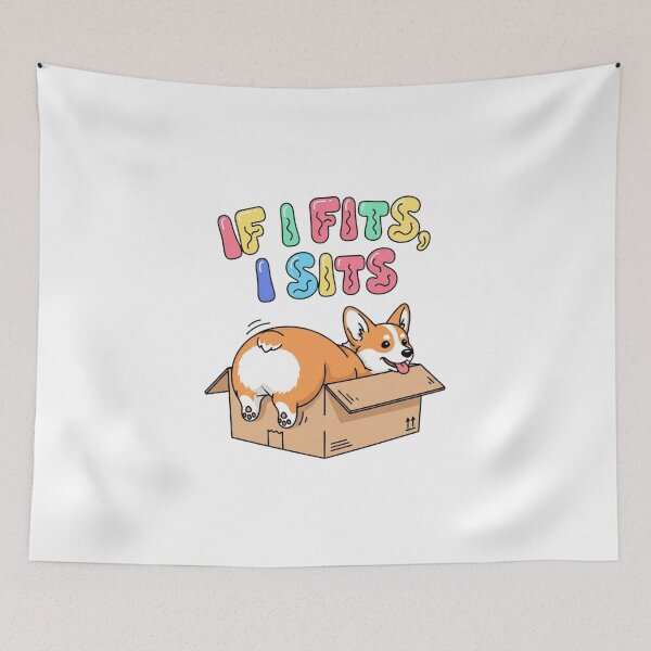 Item preview, If I Fits, I Sits – Cute Corgi in a Box Design designed and sold by Rank Sol.