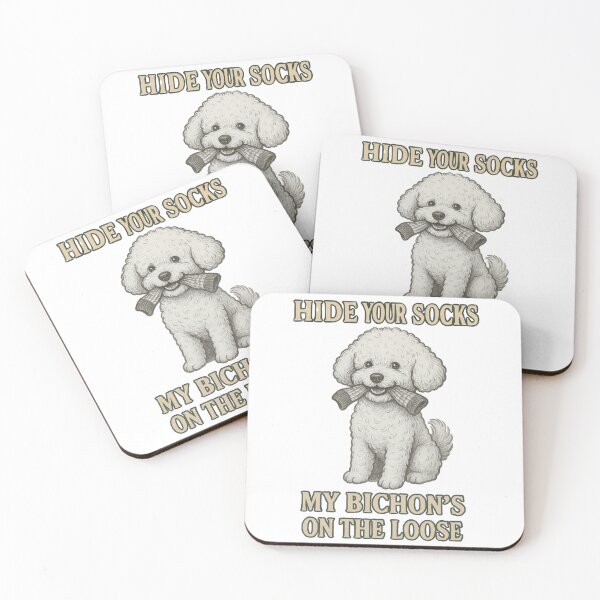 Item preview, Funny Bichon Frise - Hide your socks my bichon's on the loose designed and sold by NovivoPrints.
