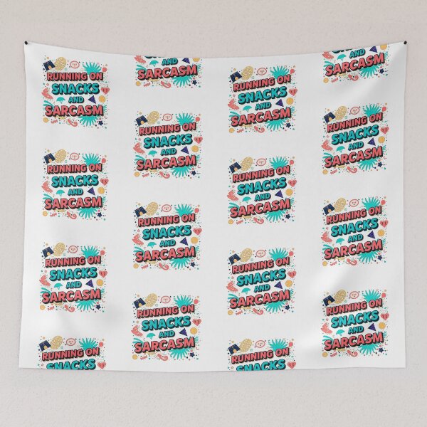 Item preview, Running on Snacks and Sarcasm – Funny Relatable Quote for Snack Lovers & Sarcastic Souls designed and sold by SnarkyTextStudiO.