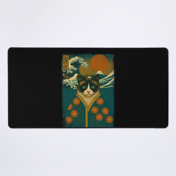 Item preview, Snowshoe Cat Japanese Kanagawa Wave Kimono Cat Mom Dad Kids designed and sold by FurryHavenPH.