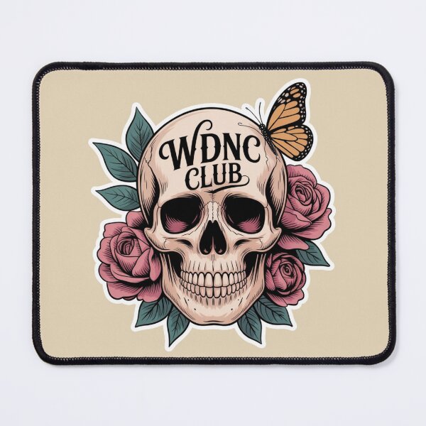 Item preview, WDNC We Do Not Care Club Menopause - Retro Floral Skull  designed and sold by FurrFunPrints.