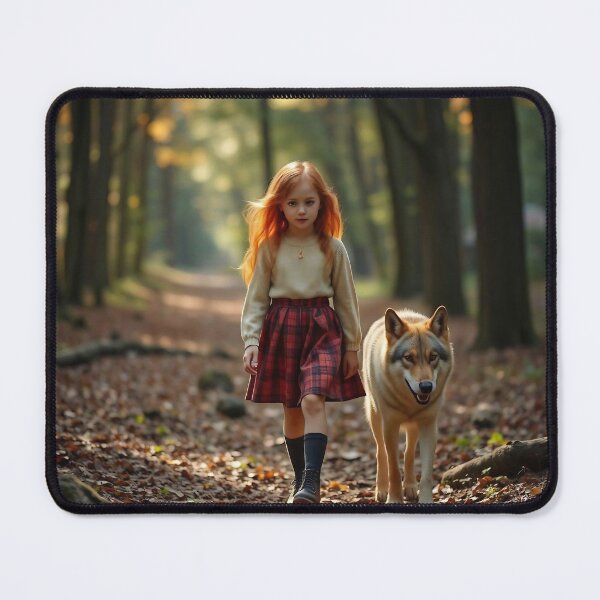 Item preview, Anime girl with a wolf in the forest designed and sold by RobynPeters1836.