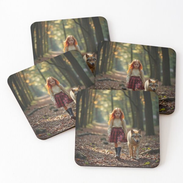 Item preview, Anime girl with a wolf in the forest designed and sold by RobynPeters1836.