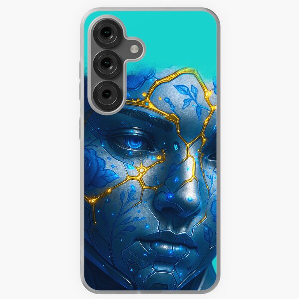 Cyborg Bloom – Futuristic Floral Robot Portrait Ship of Sirens Art by iServalan  Samsung Galaxy Soft Case