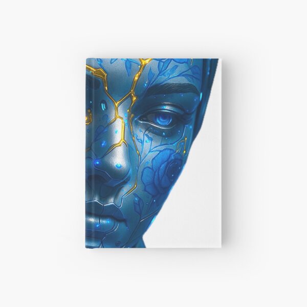 Cyborg Bloom – Futuristic Floral Robot Portrait Ship of Sirens Art by iServalan  Hardcover Journal