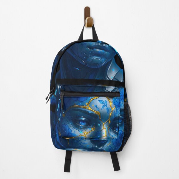 Cyborg Bloom – Futuristic Floral Robot Portrait Ship of Sirens Art by iServalan Backpack