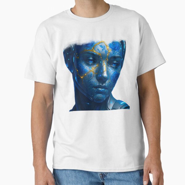 Cyborg Bloom – Futuristic Floral Robot Portrait Ship of Sirens Art by iServalan Classic T-Shirt