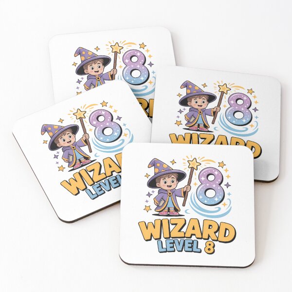 Item preview, Wizard Level 8 Magic Birthday Sorcerer Kids designed and sold by Blok45.