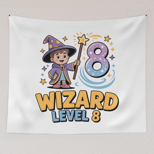 Item preview, Wizard Level 8 Magic Birthday Sorcerer Kids designed and sold by Blok45.
