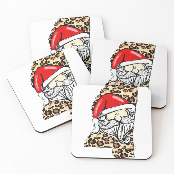 Item preview, Christmas Santa With Mississippi Leopard Map designed and sold by palatablesold.