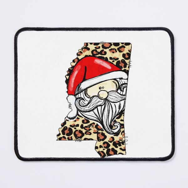 Item preview, Christmas Santa With Mississippi Leopard Map designed and sold by palatablesold.
