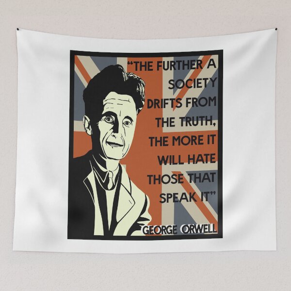 Item preview, George Orwell Quote on British Flag designed and sold by KateVanFloofno1.