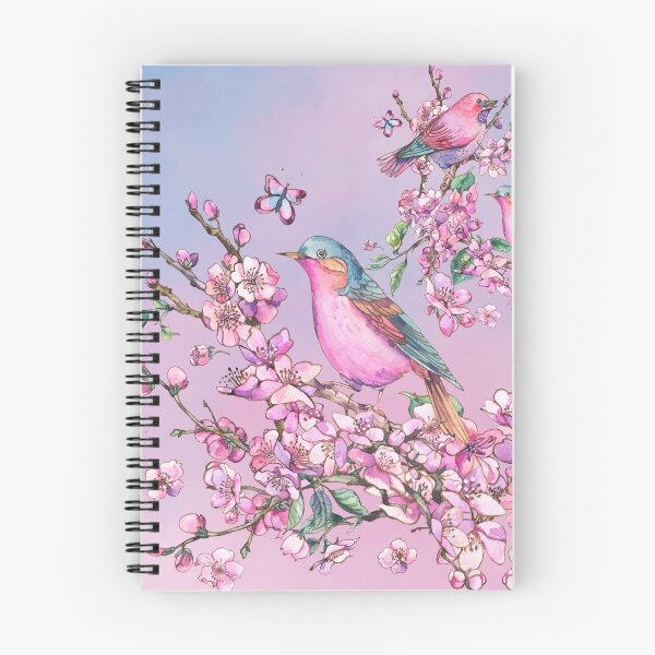 Item preview, "Pink Birds & Cherry Blossoms – Dreamy Watercolor Illustration" designed and sold by SMHaven93.