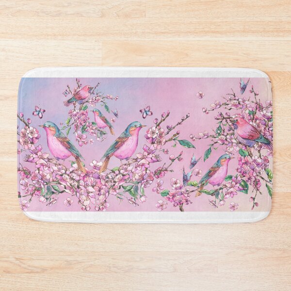 Item preview, "Pink Birds & Cherry Blossoms – Dreamy Watercolor Illustration" designed and sold by SMHaven93.