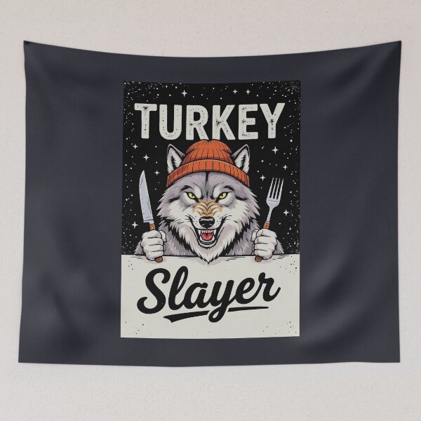 Item preview, Thanksgiving Wolf Turkey Slayer  designed and sold by CreepyCornerArt.