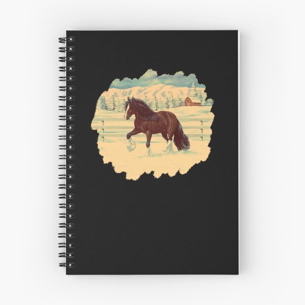 Item preview, Brown-Bay-Gypsy-Vanner-Tinker-Draft-Horse-In-Snow-(1) designed and sold by ElvisChampli.