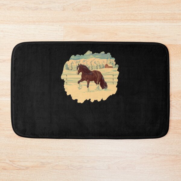 Item preview, Brown-Bay-Gypsy-Vanner-Tinker-Draft-Horse-In-Snow-(1) designed and sold by ElvisChampli.
