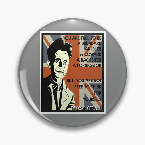 Item preview, You’re Free to be a Drunkard- George Orwell Quote on British flag designed and sold by KateVanFloofno1.