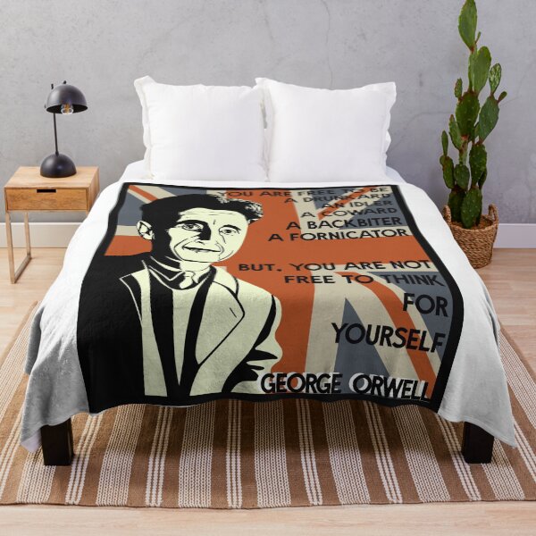 Item preview, You’re Free to be a Drunkard- George Orwell Quote on British flag designed and sold by KateVanFloofno1.
