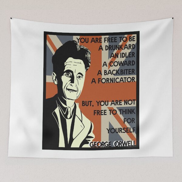 Item preview, You’re Free to be a Drunkard- George Orwell Quote on British flag designed and sold by KateVanFloofno1.
