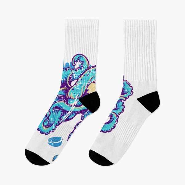 Item preview, Seattle Ice Hockey Kraken Playing Hockey Skyline designed and sold by Missieraichmann.