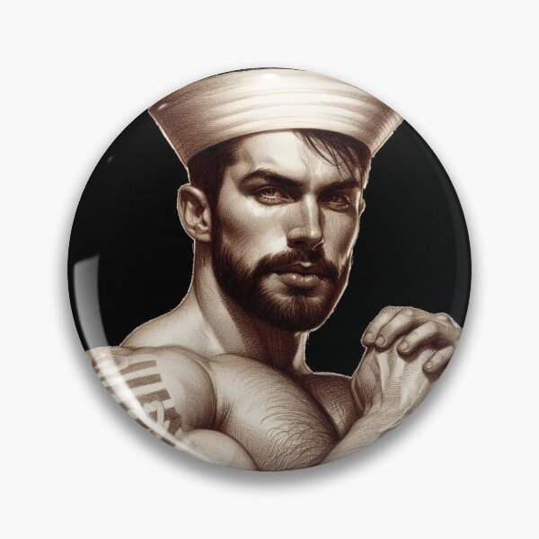 Item preview, 1950s Vintage Gay Sailor "Storm " San Francisco Tom of Finland Tribute Gay Pride Graphic Design designed and sold by ItsAKinkThing.