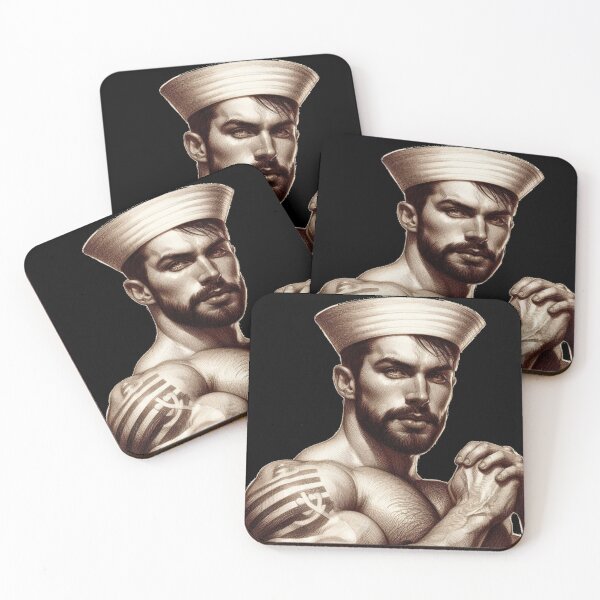 Item preview, 1950s Vintage Gay Sailor "Storm " San Francisco Tom of Finland Tribute Gay Pride Graphic Design designed and sold by ItsAKinkThing.