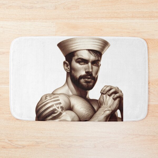 Item preview, 1950s Vintage Gay Sailor "Storm " San Francisco Tom of Finland Tribute Gay Pride Graphic Design designed and sold by ItsAKinkThing.
