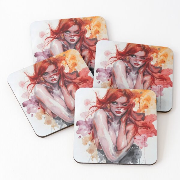 Item preview, Diseño de acuarela de pintura de arte pelirrojo designed and sold by Erlin Rudho.