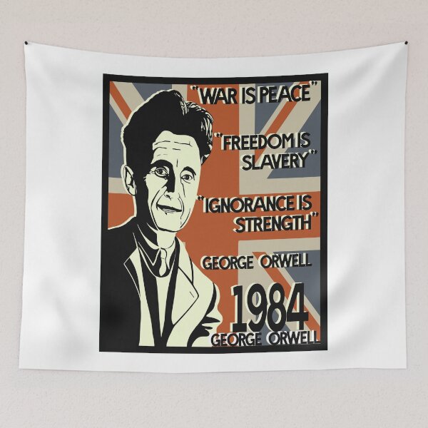 Item preview, War is Peace 1984 George Orwell Quote on British Flag designed and sold by KateVanFloofno1.