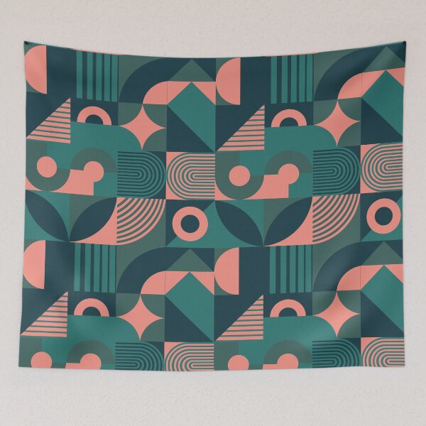 Item preview, Bauhaus Inspired Products For Aesthetic Bauhaus Interior Design: Green and Pink Aesthetic Bauhaus designed and sold by Dezinix.