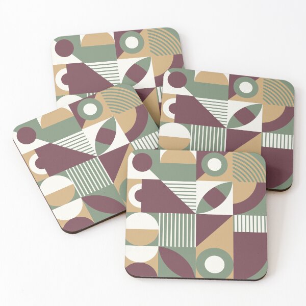 Item preview, Bauhaus Inspired Products For Aesthetic Bauhaus Interior Design: Green Camel Color and Maroon Bauhaus designed and sold by Dezinix.