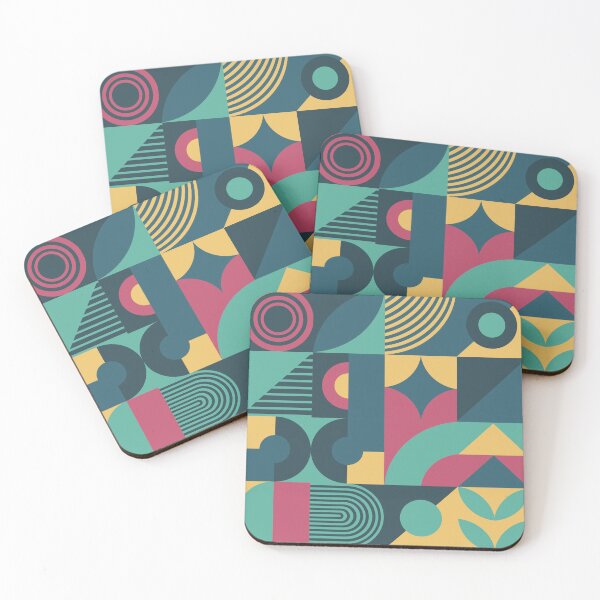 Item preview, Bauhaus Inspired Products For Aesthetic Bauhaus Interior Design: Blue Green Pink and Yellow Multicolor Bauhaus designed and sold by Dezinix.