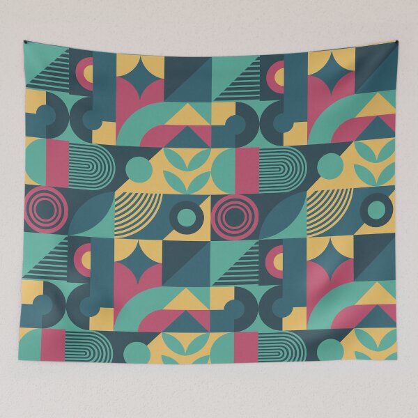 Item preview, Bauhaus Inspired Products For Aesthetic Bauhaus Interior Design: Blue Green Pink and Yellow Multicolor Bauhaus designed and sold by Dezinix.